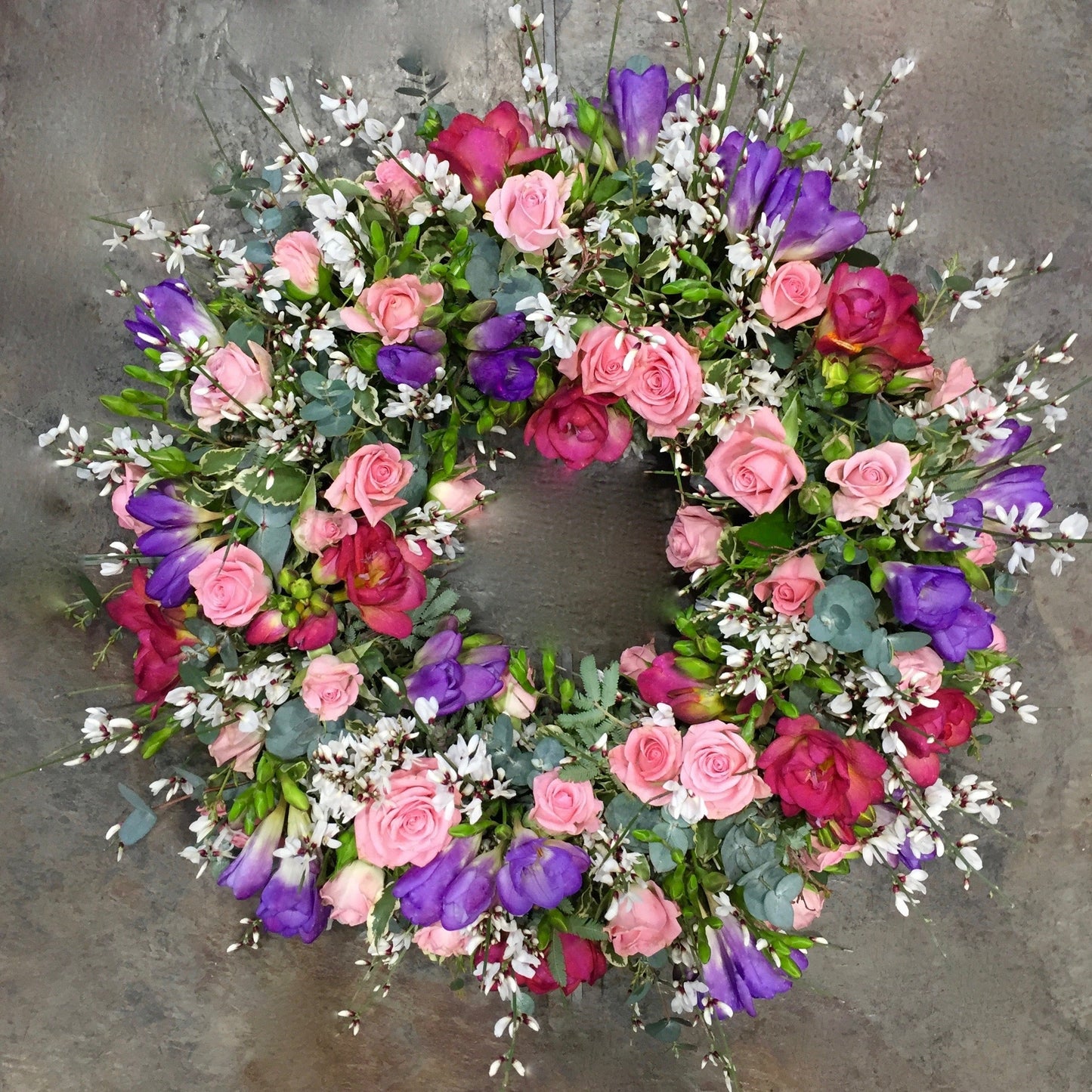 Spray Rose and Freesia Wreath