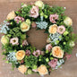 Country Peach Wreath - Funeral Flowers